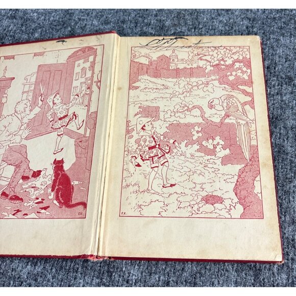 Pinocchio The Story Of A Marionette Hardcover Book Red Illustration Vtg - Picture 2 of 9